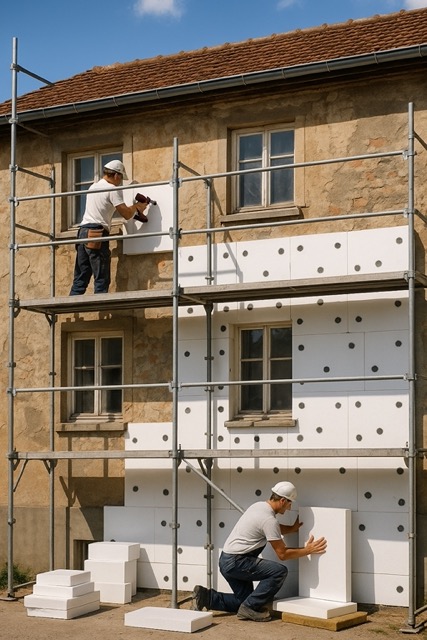 Fassadendämmung Beispiel Großflächiger Vollwärmeschutz